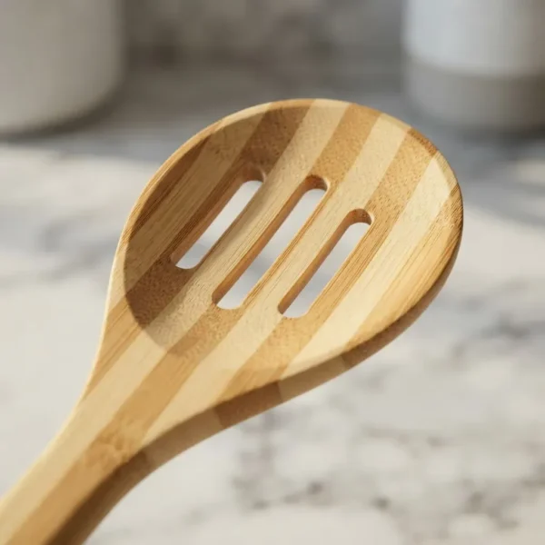 CUCHARA PERFORADA SERVIR DE BAMBU 28 CM