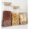 FRASCO ACRILICO CUADRADO CON TAPA DE BAMBU 1.8 Lts