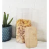FRASCO ACRILICO CUADRADO CON TAPA DE BAMBU 1.6 Lts