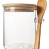 FRASCO HERMETICO VIDRIO CON TAPA CUCHARA BAMBU 500 ML