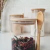 FRASCO HERMETICO VIDRIO CON TAPA CUCHARA BAMBU 500 ML