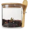 FRASCO HERMETICO VIDRIO CON TAPA CUCHARA BAMBU 700 ML