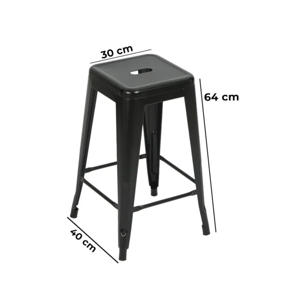 BANQUETA ALTA DE HIERRO TIPO INDUSTRIAL 75 CM