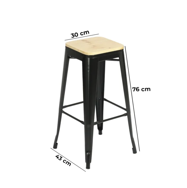 BANQUETA ALTA DE HIERRO TIPO INDUSTRIAL 76 CM