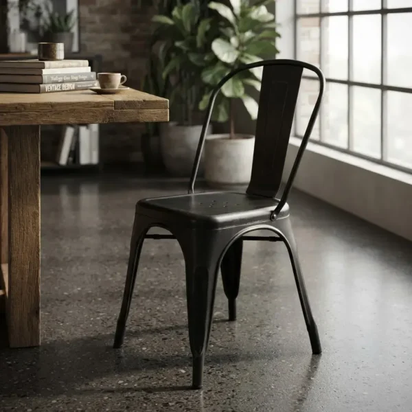 SILLA HIERRO TIPO INDUSTRIAL C/RESPALDO