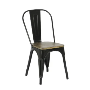 SILLA HIERRO MADERA TIPO INDUSTRIAL C/RESPALDO