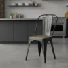 SILLA HIERRO MADERA TIPO INDUSTRIAL C/RESPALDO