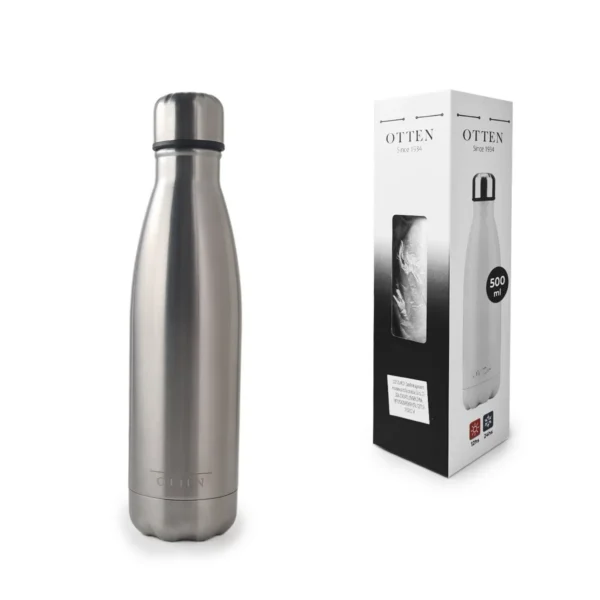 Botella Termica Depostiva de Acero Inoxidable 500 ML - ACERO