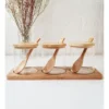 SET X 3 FRASCOS VIDRIO CON TAPA BASE CUCHARA BAMBU