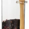 FRASCO HERMETICO CUADRADO CON TAPA CUCHARA BAMBU 390 ML