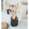 FRASCO HERMETICO CUADRADO CON TAPA CUCHARA BAMBU 390 ML