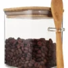 FRASCO HERMETICO CUADRADO CON TAPA CUCHARA BAMBU 575 ML