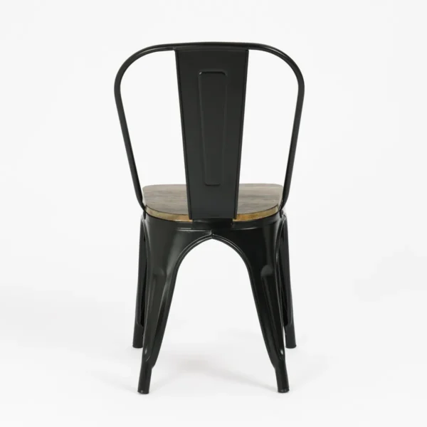 SILLA HIERRO MADERA TIPO INDUSTRIAL C/RESPALDO