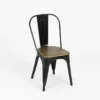 SILLA HIERRO MADERA TIPO INDUSTRIAL C/RESPALDO