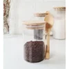 FRASCO HERMETICO VIDRIO CON TAPA CUCHARA BAMBU 300 ML