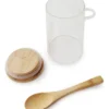 FRASCO HERMETICO VIDRIO CON TAPA CUCHARA BAMBU 300 ML