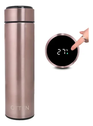 Botella Térmica Acero Inteligente Temperatura Otten 500 ML - Rosa Metalizado