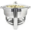 CHAFING REDONDO 5 L  CON TAPA DE VIDRIO