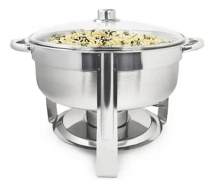 CHAFING REDONDO 3 L CON TAPA DE VIDRIO