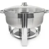 CHAFING REDONDO 5 L  CON TAPA DE VIDRIO