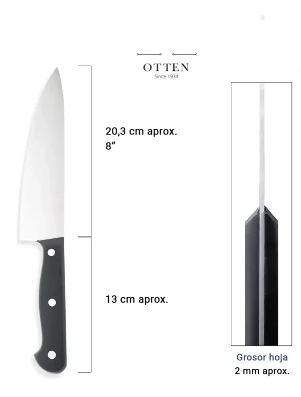 01014DUN147-1 CUCHILLO OTTEN COOK CHEF 8"