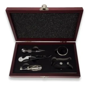 SET DE VINO 6 PIEZAS  CAJA DE MADERA