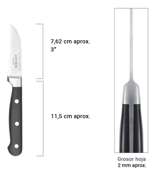 DUNIA-OTTEN CUCHILLO PELADOR  3'' FORJADO D414-F3