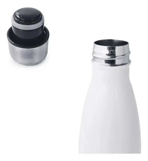 BOTELLA DE AGUA - AC. INOX 500 ML - DOBLE PARED DE ACERO - BLANCO