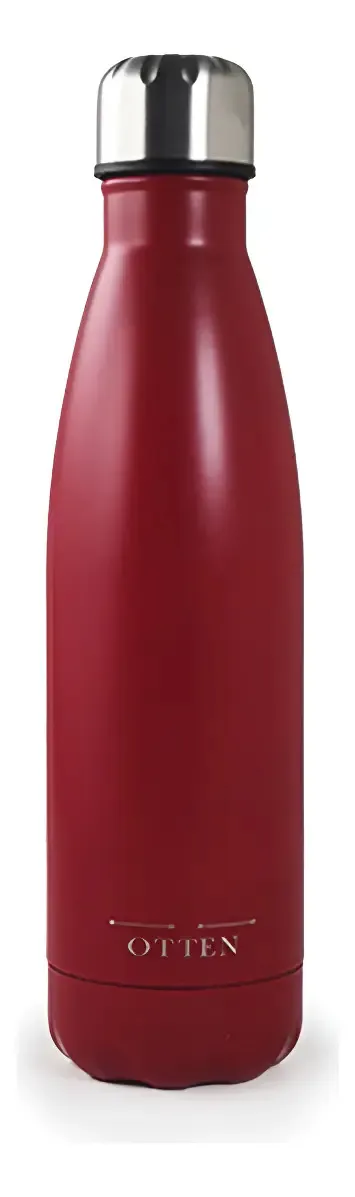 BOTELLA DE AGUA - AC. INOX 500 ML - DOBLE PARED DE ACERO - ROJO