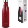 BOTELLA DE AGUA - AC. INOX 500 ML - DOBLE PARED DE ACERO - ROJO