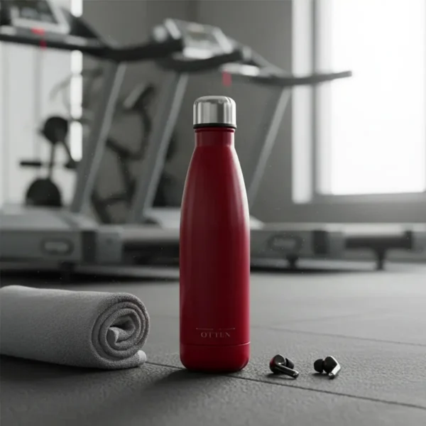 BOTELLA DE AGUA - AC. INOX 500 ML - DOBLE PARED DE ACERO - ROJO