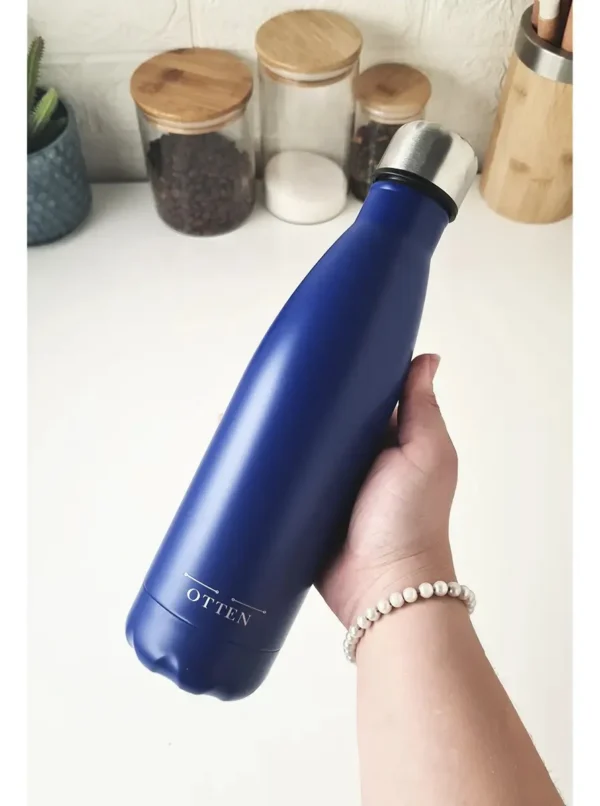 BOTELLA DE AGUA - AC. INOX 500 ML - DOBLE PARED DE ACERO - AZUL