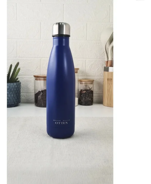 BOTELLA DE AGUA - AC. INOX 500 ML - DOBLE PARED DE ACERO - AZUL