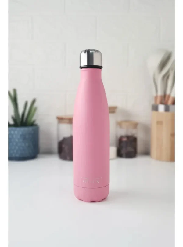 BOTELLA DE AGUA - AC. INOX 500 ML - DOBLE PARED DE ACERO - ROSA