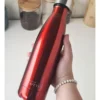 BOTELLA DE AGUA - AC. INOX 500 ML - DOBLE PARED DE ACERO - ROJO METALIZADO
