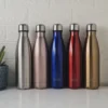 BOTELLA DE AGUA - AC. INOX 500 ML - DOBLE PARED DE ACERO - AZUL METALIZADO