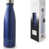 BOTELLA DE AGUA - AC. INOX 500 ML - DOBLE PARED DE ACERO - AZUL METALIZADO