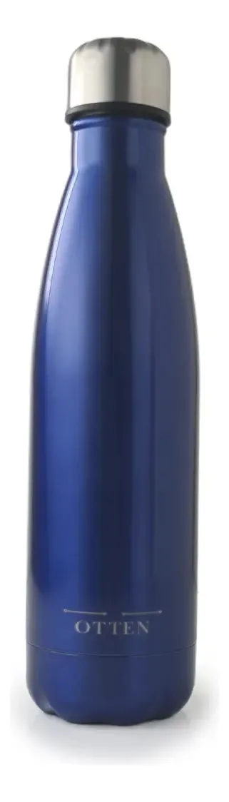 BOTELLA DE AGUA - AC. INOX 500 ML - DOBLE PARED DE ACERO - AZUL METALIZADO
