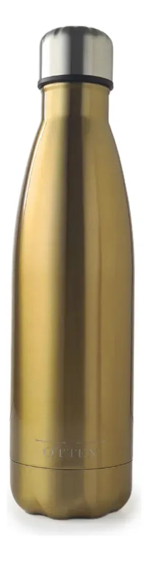BOTELLA DE AGUA - AC. INOX 500 ML - DOBLE PARED DE ACERO - DORADA