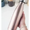 BOTELLA DE AGUA - AC. INOX 500 ML - DOBLE PARED DE ACERO - ROSA METALIZADO