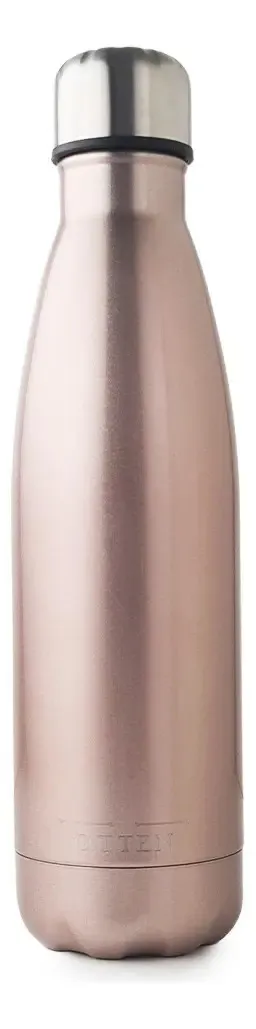 BOTELLA DE AGUA - AC. INOX 500 ML - DOBLE PARED DE ACERO - ROSA METALIZADO