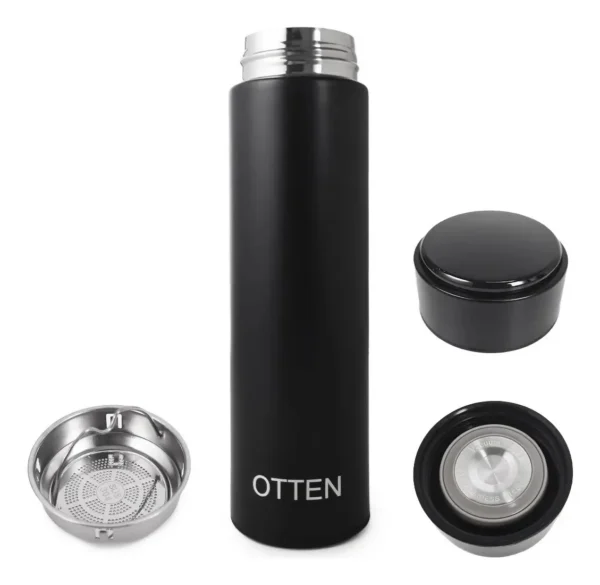 BOTELLA DE AGUA - AC INOX 500 ML - DOBLE PARED DE ACERO. TAPA CON SENSOR INTELIGENETE DE TEMPERATURA - NEGRO