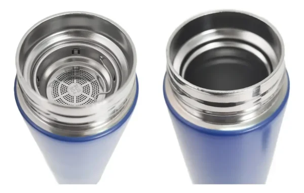 BOTELLA DE AGUA - AC INOX 500 ML - DOBLE PARED DE ACERO. TAPA CON SENSOR INTELIGENETE DE TEMPERATURA - AZUL