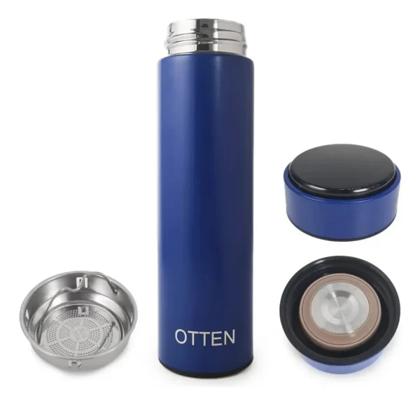 BOTELLA DE AGUA - AC INOX 500 ML - DOBLE PARED DE ACERO. TAPA CON SENSOR INTELIGENETE DE TEMPERATURA - AZUL