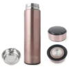 BOTELLA DE AGUA - AC INOX 500 ML - DOBLE PARED DE ACERO. TAPA CON SENSOR INTELIGENETE DE TEMPERATURA - ROSA METALIZADO