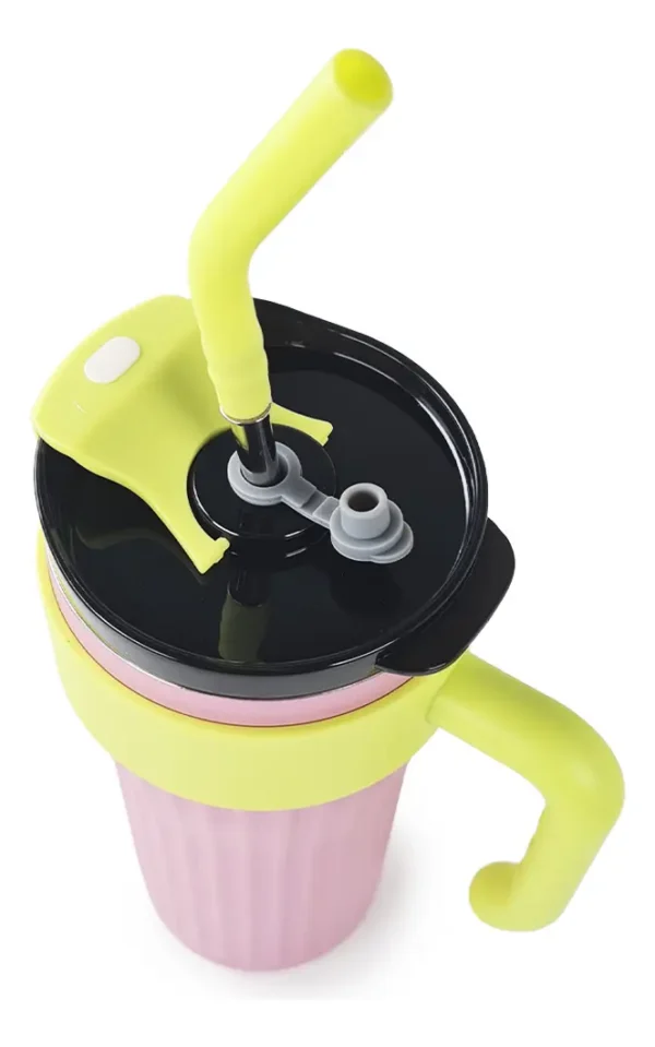 01247OTT0055-1 VASO TERMICO C/SORBETE ROSA/AMARILLO 860ML