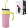 01247OTT0055-2 VASO TERMICO C/SORBETE ROSA/AMARILLO 860ML