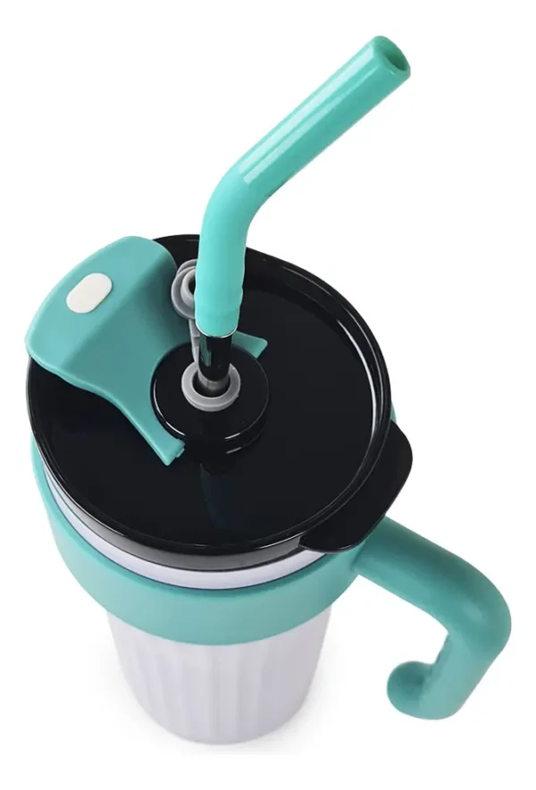 VASO TERMICO C/SORBETE LILA/TURQUESA 860ML-