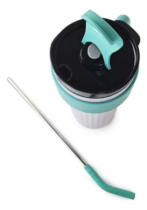 VASO TERMICO C/SORBETE LILA/TURQUESA 860ML-