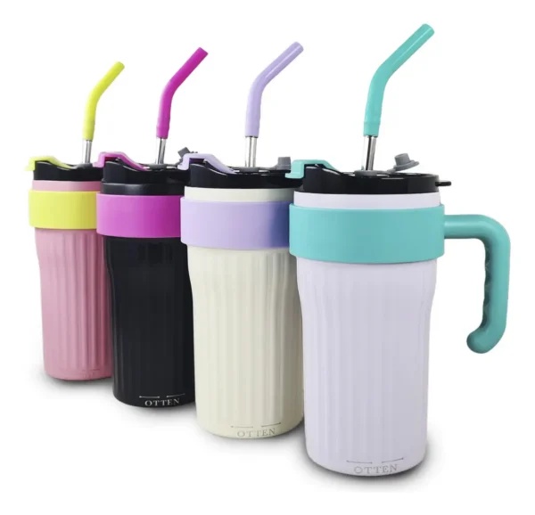 VASO TERMICO C/SORBETE LILA/TURQUESA 860ML-